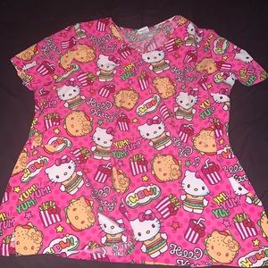 Hello Kitty Kawaii Burger Scrub Top